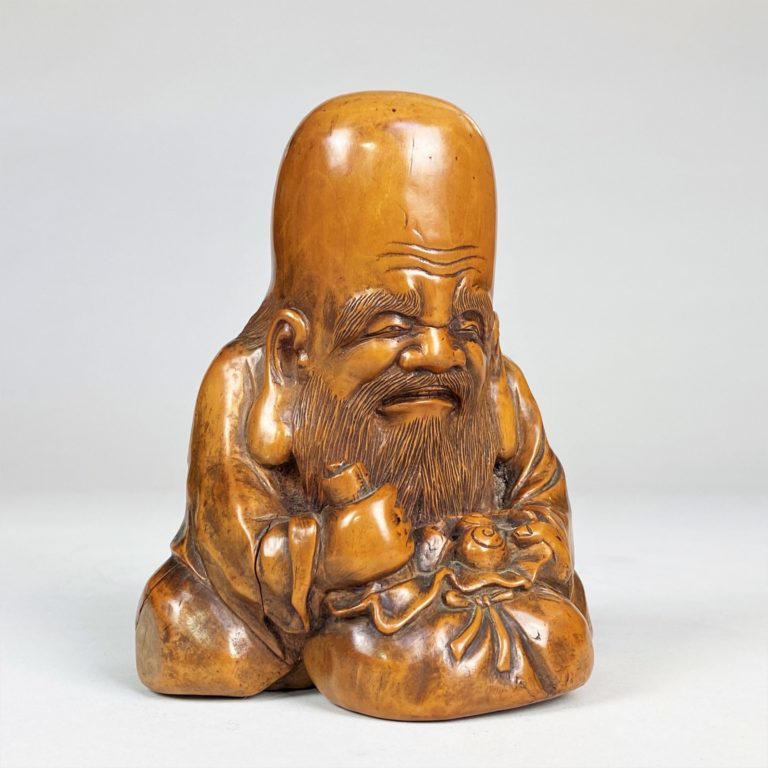 ** SOLD ** An endearing Japanese, late 19th Century wood carving ...