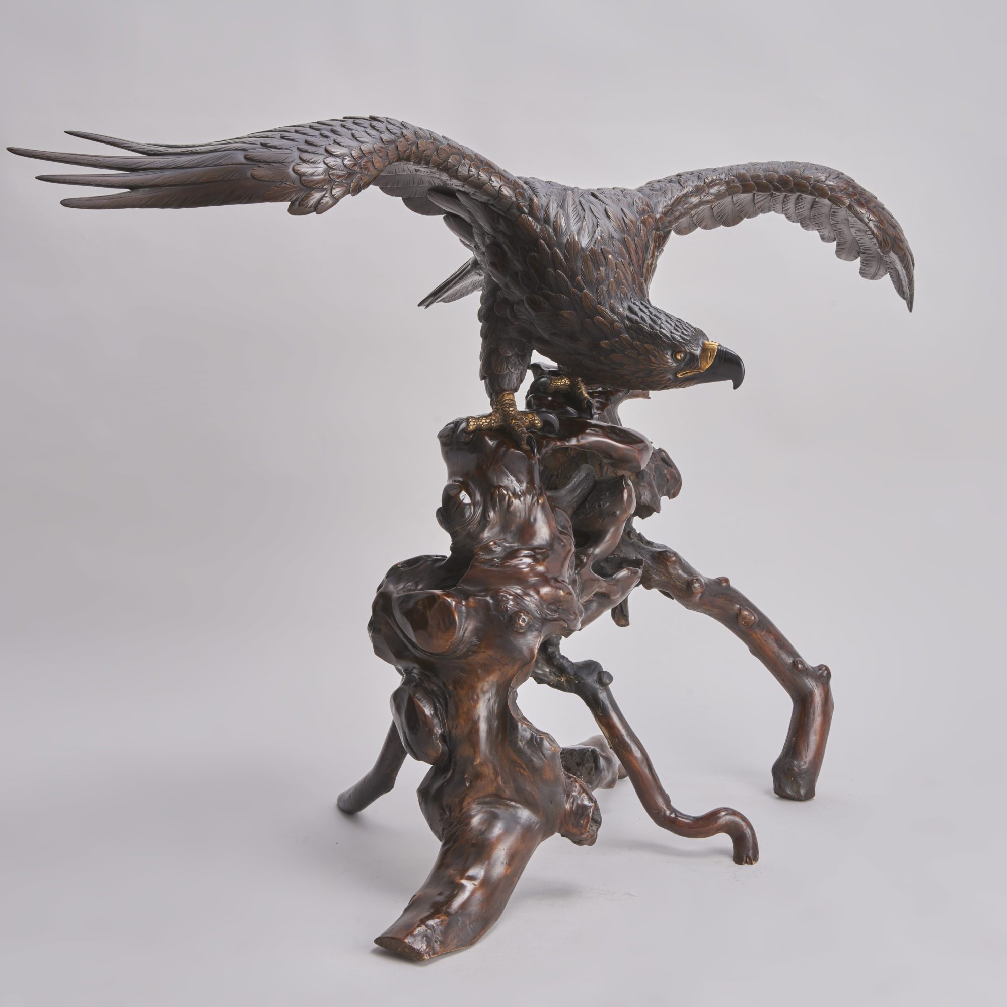 A powerful, large Japanese Bronze and multi-metal Okimono of an Eagle (Circa 1880) from Kevin Page
