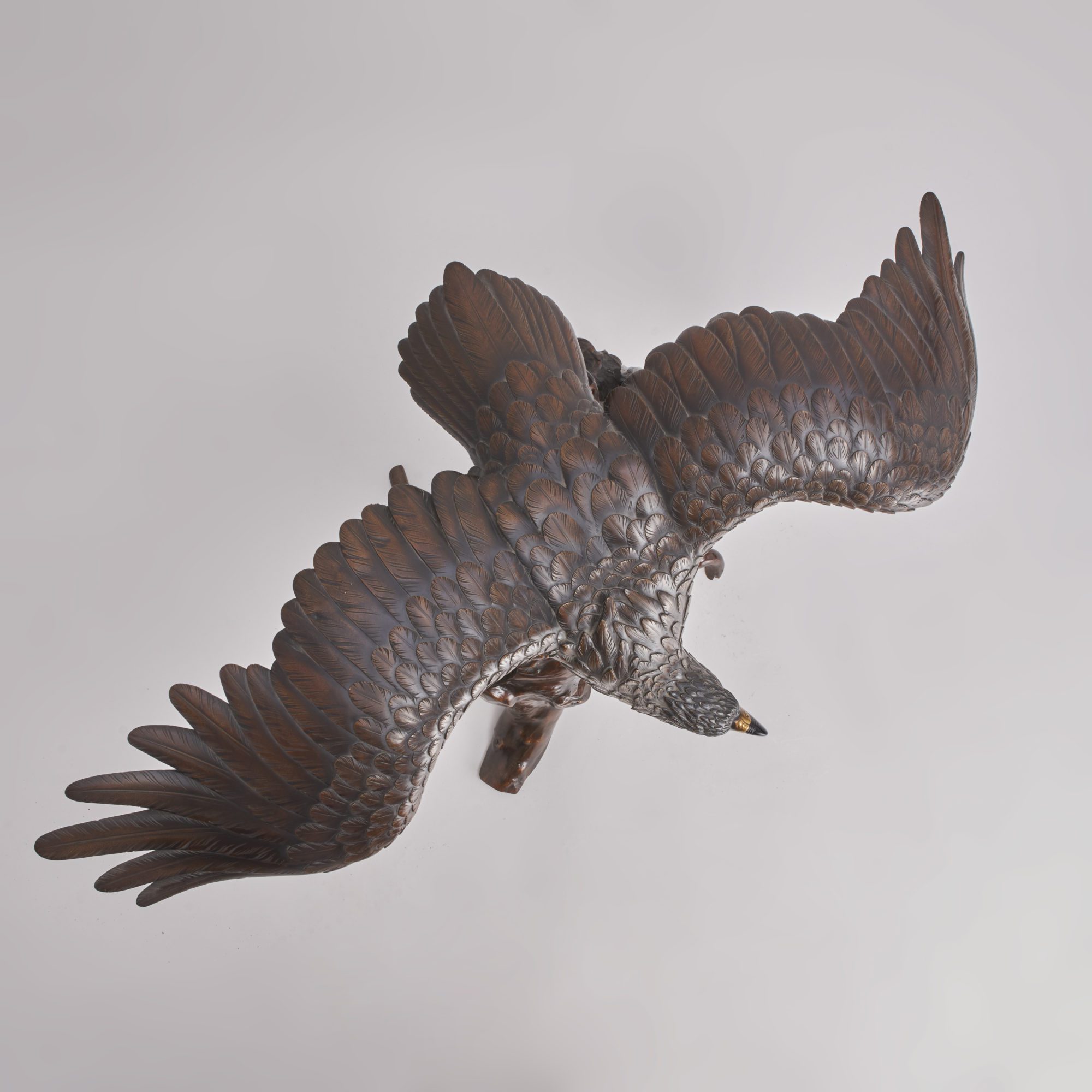 A powerful, large Japanese Bronze and multi-metal Okimono of an Eagle (Circa 1880) from Kevin Page