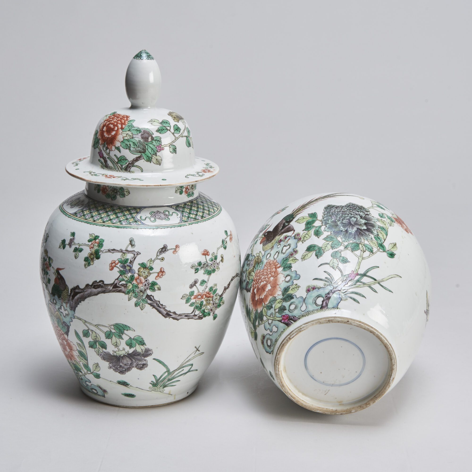 An unusual pair of Chinese porcelain jars and covers at Kevin Page