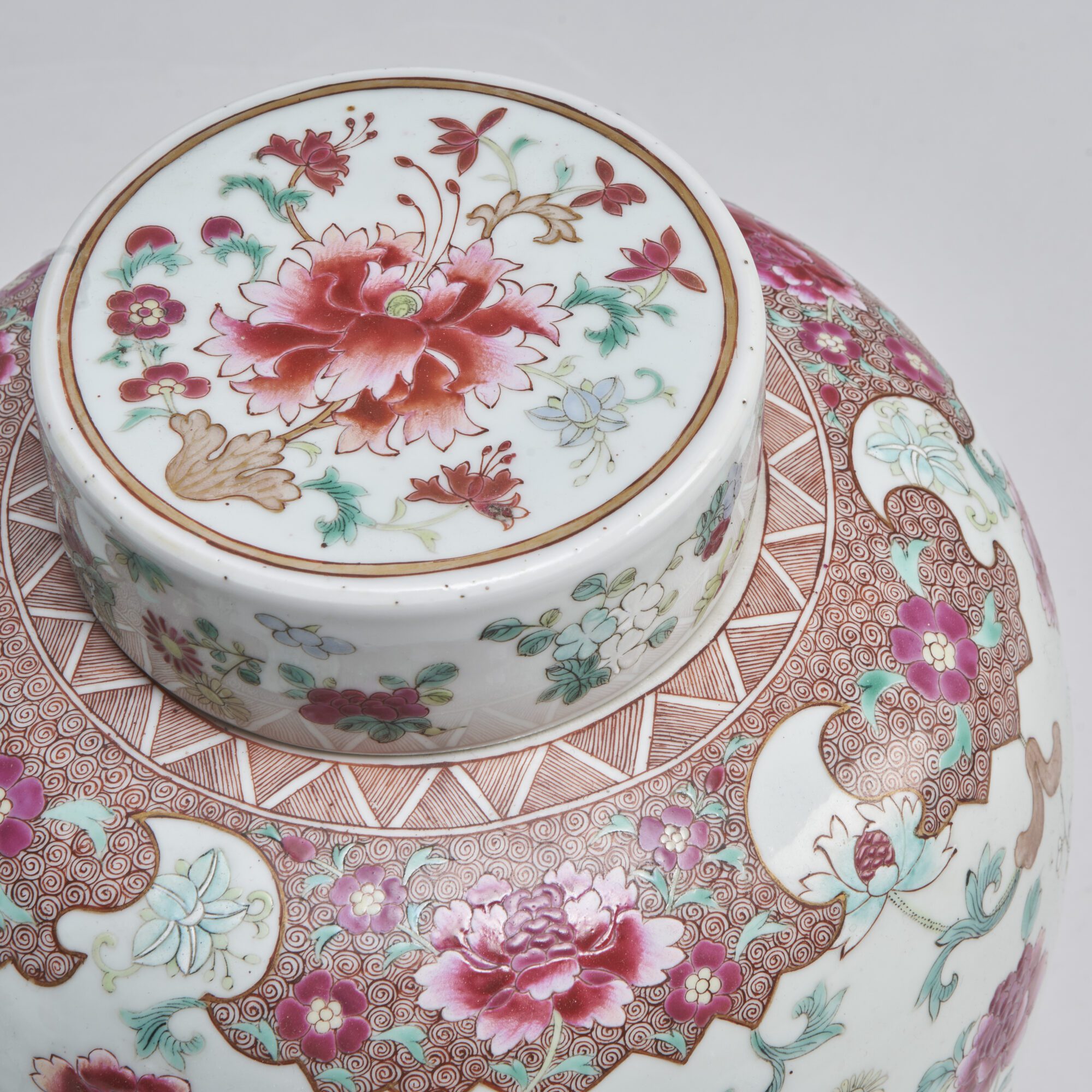 An ornate pair of 19th Century Chinese famille rose jars and covers from Kevin Page
