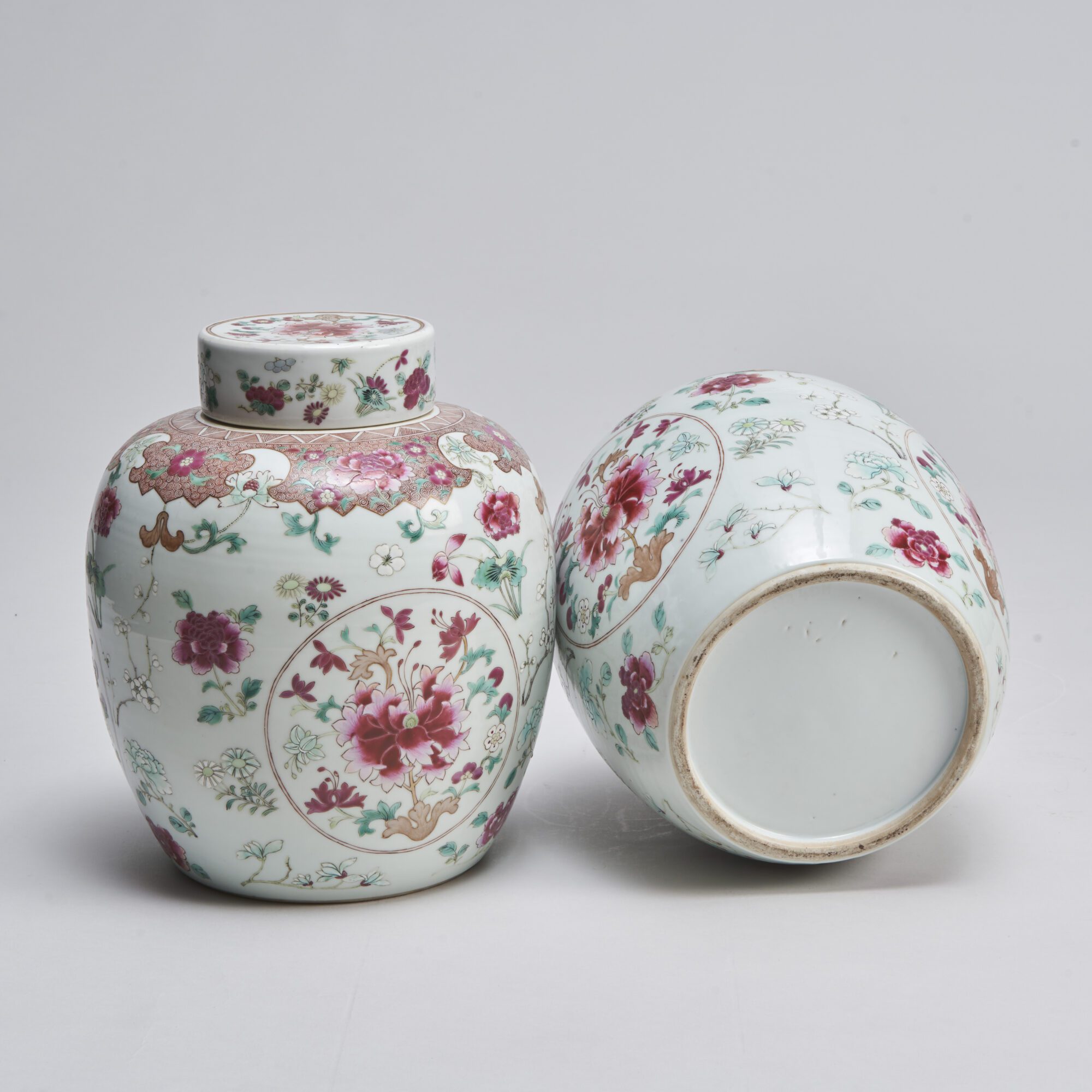 An ornate pair of 19th Century Chinese famille rose jars and covers from Kevin Page