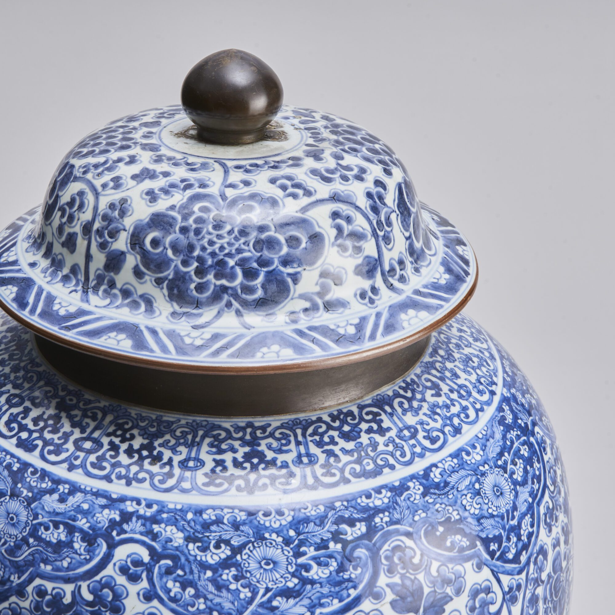 Blue And White Porcelain Temple Jar And Cover Blue And White Porcelain Temple Jar And Cover